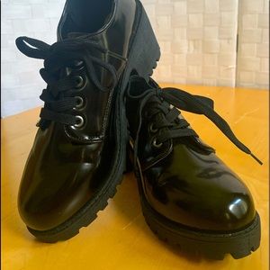 Dirty Laundry Patent Leather Chunky Sole Shoes - Black